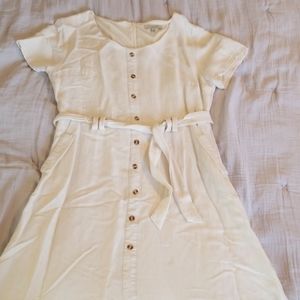 Cream Button Dress